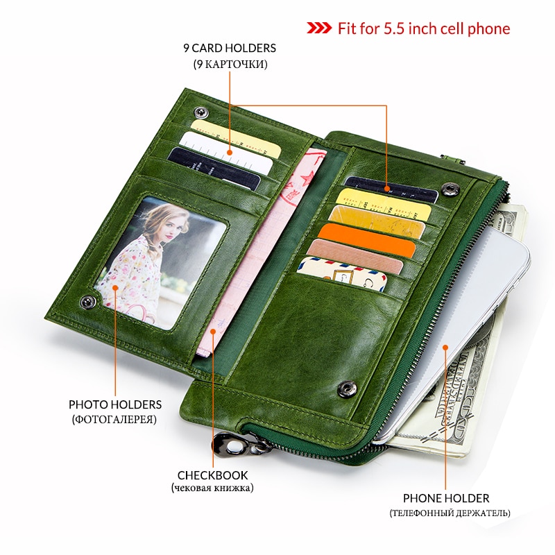 RFID Ladies Wallet Long Leather Wallet RFID Ladies Wallet Long Leather Wallet