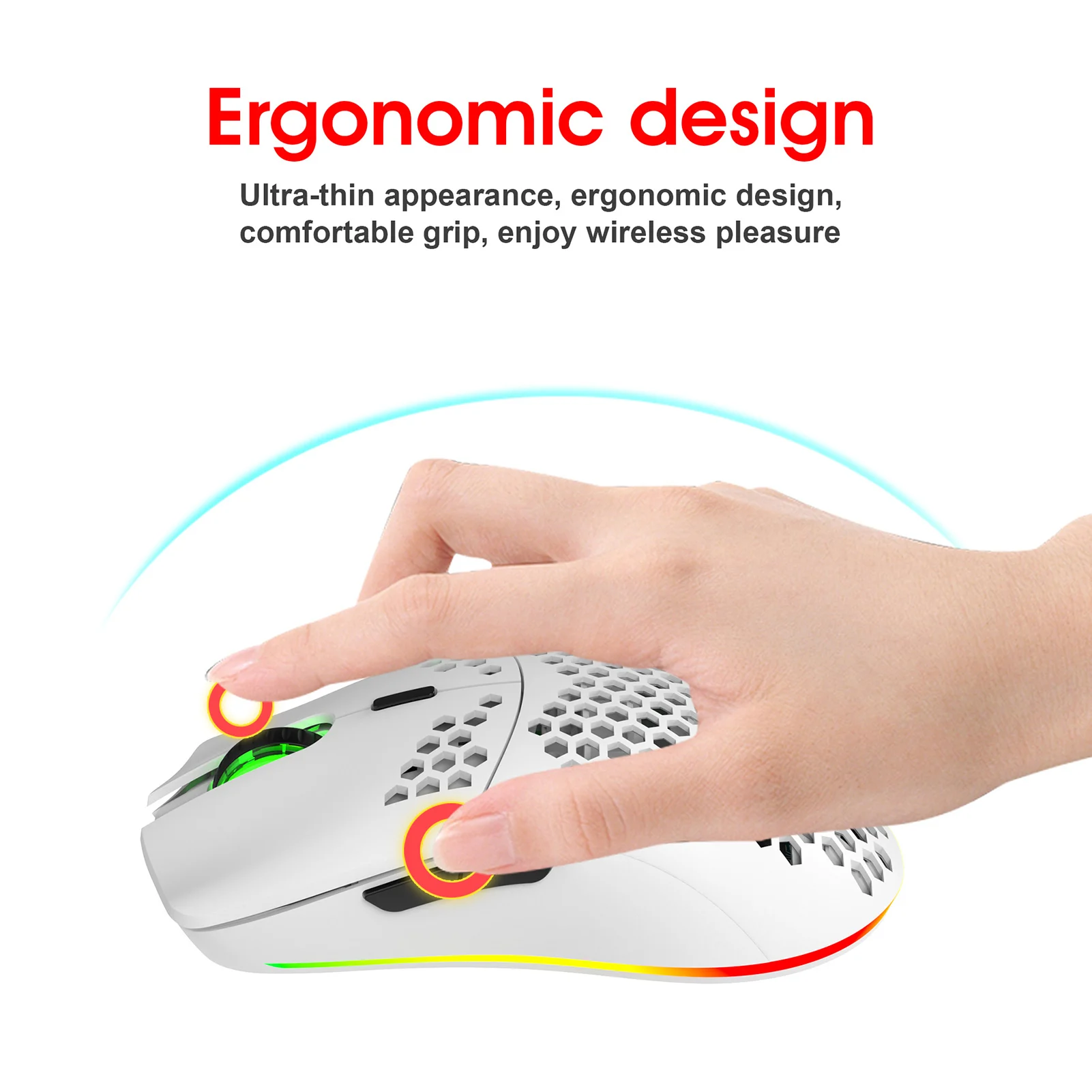 RGB 2.4G Wireless Gaming Mouse RGB Lighting Charging Mouse with Adjustable DPI Ergonomic Design for Desktop Laptop RGB 2.4G Wireless Gaming Mouse RGB Lighting Charging Mouse with Adjustable DPI Ergonomic Design for Desktop Laptop