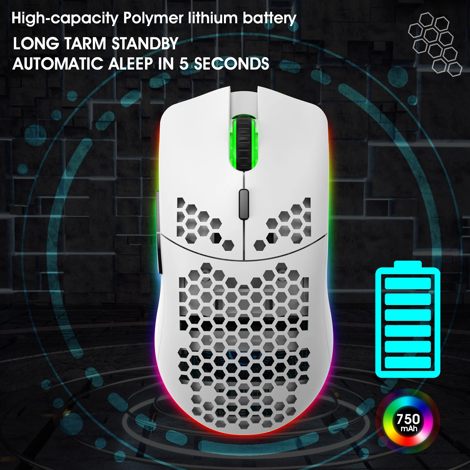 RGB 2.4G Wireless Gaming Mouse RGB Lighting Charging Mouse with Adjustable DPI Ergonomic Design for Desktop Laptop RGB 2.4G Wireless Gaming Mouse RGB Lighting Charging Mouse with Adjustable DPI Ergonomic Design for Desktop Laptop