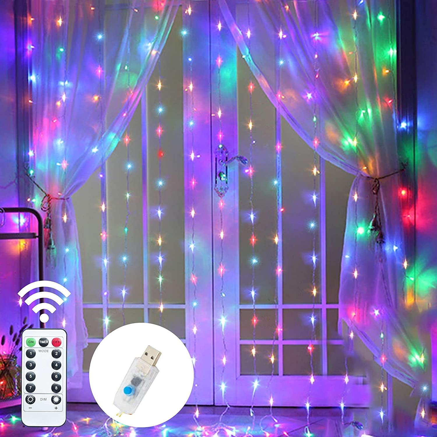 RGB Curtain LED Light Christmas Decoration 3x1m Remote Control Holiday Home Bedroom Outdoor Wedding Fairy Garland Lamp RGB Curtain LED Light Christmas Decoration 3x1m Remote Control Holiday Home Bedroom Outdoor Wedding Fairy Garland Lamp