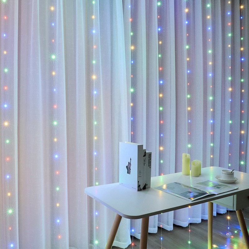 RGB Curtain LED Light Christmas Decoration 3x1m Remote Control Holiday Home Bedroom Outdoor Wedding Fairy Garland Lamp RGB Curtain LED Light Christmas Decoration 3x1m Remote Control Holiday Home Bedroom Outdoor Wedding Fairy Garland Lamp