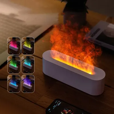 RGB Flame Aroma Diffuser Humidifier USB Desktop Simulation Light Aromatherapy Purifier Air for Bedroom With 7 Colors RGB Flame Aroma Diffuser Humidifier USB Desktop Simulation Light Aromatherapy Purifier Air for Bedroom With 7 Colors