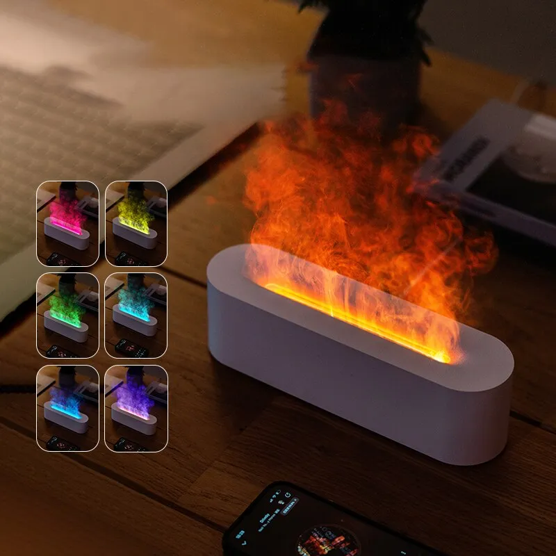 RGB Flame Aroma Diffuser Humidifier USB Desktop Simulation Light Aromatherapy Purifier Air for Bedroom With 7 Colors RGB Flame Aroma Diffuser Humidifier USB Desktop Simulation Light Aromatherapy Purifier Air for Bedroom With 7 Colors