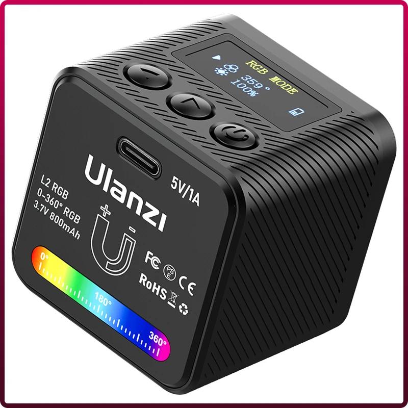 RGB Mini COB Video Camera Light Dimmable 360° Full Color Light with Diffuser Honeycomb Photography for DSLR Camera