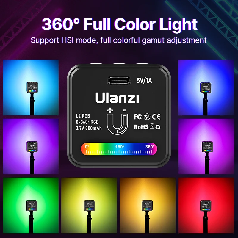 RGB Mini COB Video Camera Light Dimmable 360° Full Color Light with Diffuser Honeycomb Photography for DSLR Camera RGB Mini COB Video Camera Light Dimmable 360° Full Color Light with Diffuser Honeycomb Photography for DSLR Camera