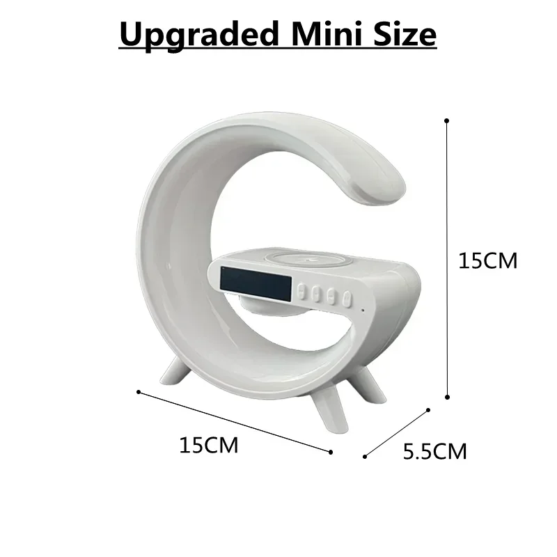 RGB Night Light Lamp Multifunction Alarm Clock TF Blueotooth Speaker 15W Wireless Charger Station Pad