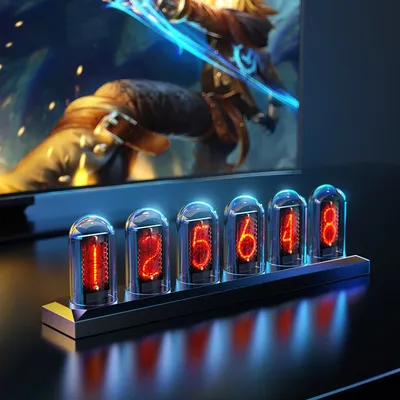 RGB Nixie Tube Clock LED Glows IPS Color Screen DIY Analog Digital Tube Night lights Gaming Desktop Home Decoration RGB Nixie Tube Clock LED Glows IPS Color Screen DIY Analog Digital Tube Night lights Gaming Desktop Home Decoration