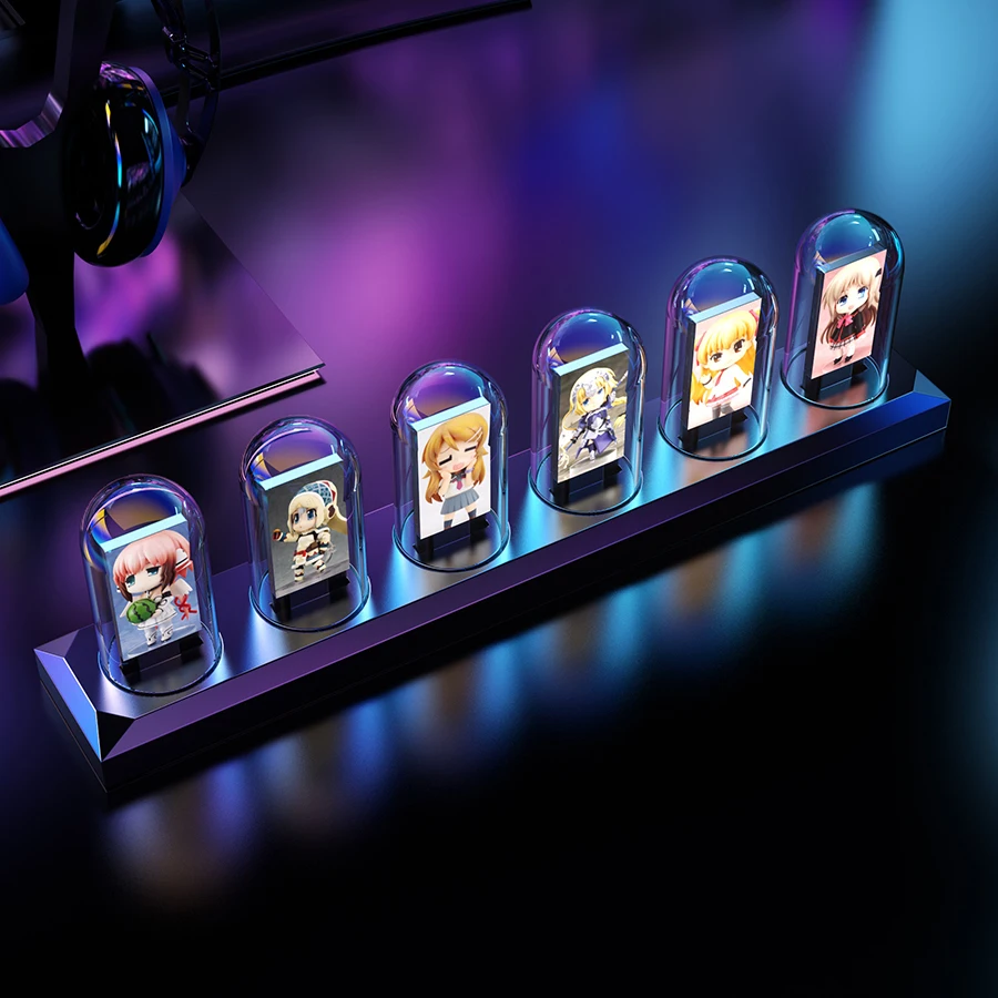 RGB Nixie Tube Clock LED Glows IPS Color Screen DIY Analog Digital Tube Night lights Gaming Desktop Home Decoration RGB Nixie Tube Clock LED Glows IPS Color Screen DIY Analog Digital Tube Night lights Gaming Desktop Home Decoration