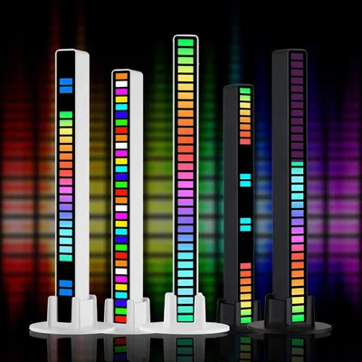RGB Voice Control Synchronous Rhythm Light Internet Popular Colorful Music Ambient Light Car Desktop Induction Creative