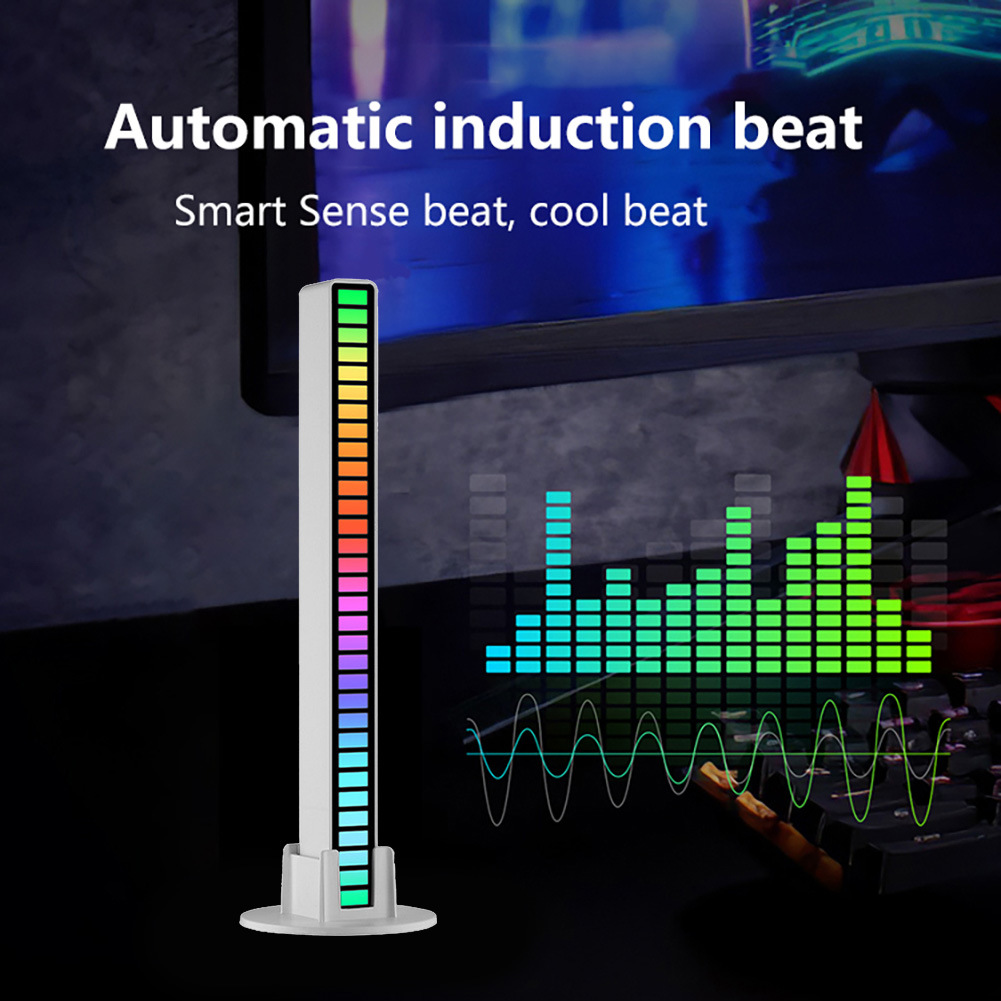 RGB Voice Control Synchronous Rhythm Light Internet Popular Colorful Music Ambient Light Car Desktop Induction Creative