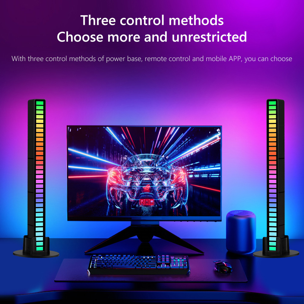 RGB Voice Control Synchronous Rhythm Light Internet Popular Colorful Music Ambient Light Car Desktop Induction Creative
