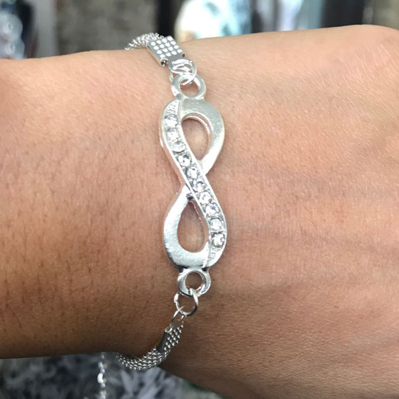 Rhinestone Infinity Bracelet Jewelry 8 Number Pendant Charm Blange Couple Bracelets For Lover Friend Women Gifts Rhinestone Infinity Bracelet Jewelry 8 Number Pendant Charm Blange Couple Bracelets For Lover Friend Women Gifts