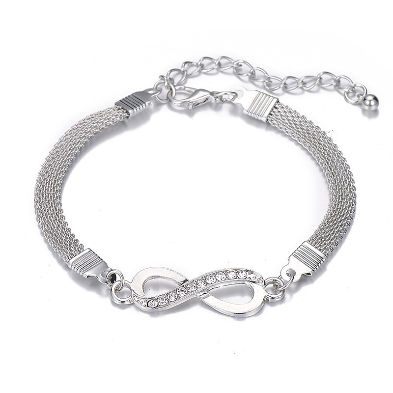 Rhinestone Infinity Bracelet Jewelry 8 Number Pendant Charm Blange Couple Bracelets For Lover Friend Women Gifts Rhinestone Infinity Bracelet Jewelry 8 Number Pendant Charm Blange Couple Bracelets For Lover Friend Women Gifts
