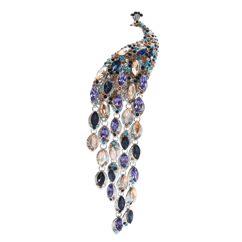 Rhinestone Peacock Brooch Pin Rhinestone Peacock Brooch Pin