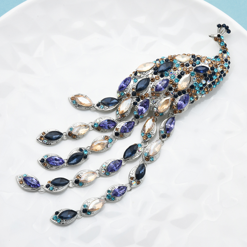 Rhinestone Peacock Brooch Pin Rhinestone Peacock Brooch Pin