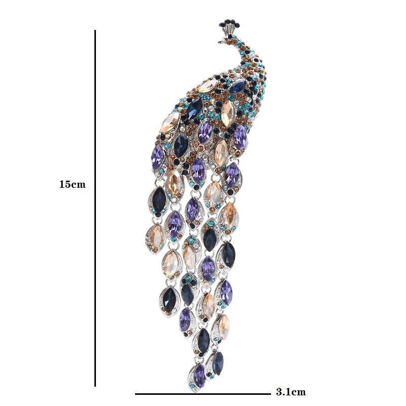 Rhinestone Peacock Brooch Pin Rhinestone Peacock Brooch Pin