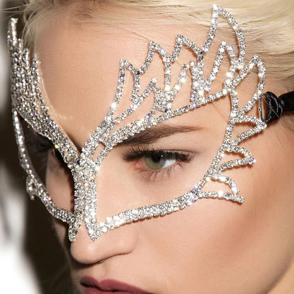 Rhinestone Sexy Mask Handmade Women Festival Face Accessories Crystal Prom Party Mask Masquerade Jewelry Rhinestone Sexy Mask Handmade Women Festival Face Accessories Crystal Prom Party Mask Masquerade Jewelry