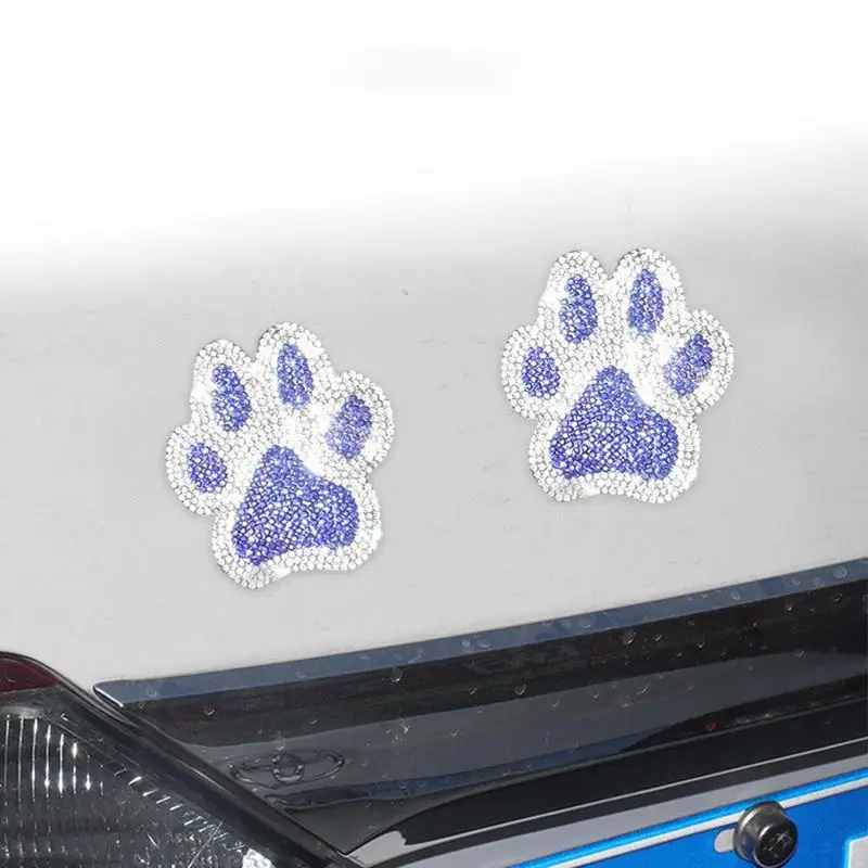 Rhinestone Sparkly Paw Print Decals for Cars (2Pcs)