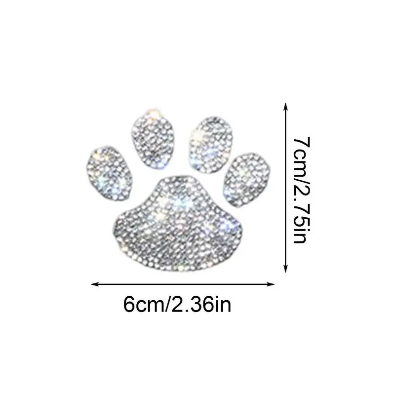 Rhinestone Sparkly Paw Print Decals for Cars (2Pcs)