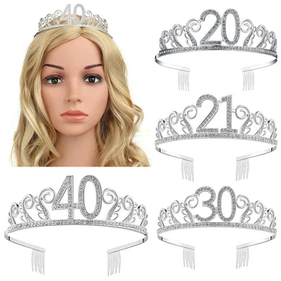 Rhinestone-Studded Adult Birthday Crown Rhinestone-Studded Adult Birthday Crown