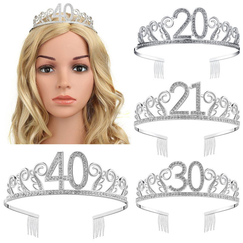 Rhinestone-Studded Adult Birthday Crown Rhinestone-Studded Adult Birthday Crown