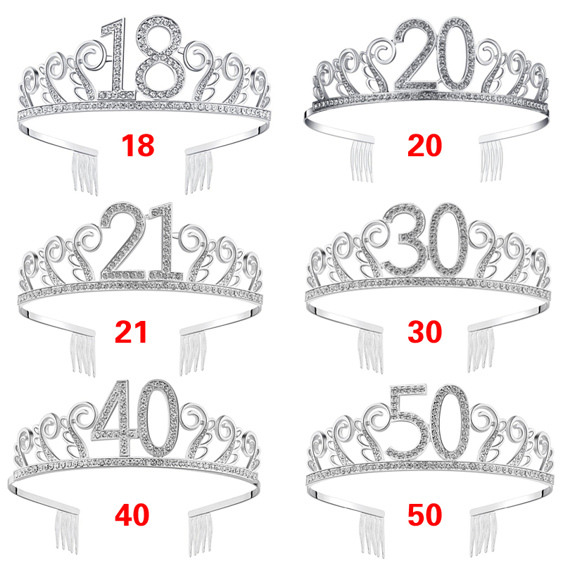 Rhinestone-Studded Adult Birthday Crown Rhinestone-Studded Adult Birthday Crown