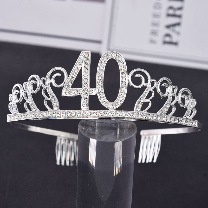 Rhinestone-Studded Adult Birthday Crown Rhinestone-Studded Adult Birthday Crown