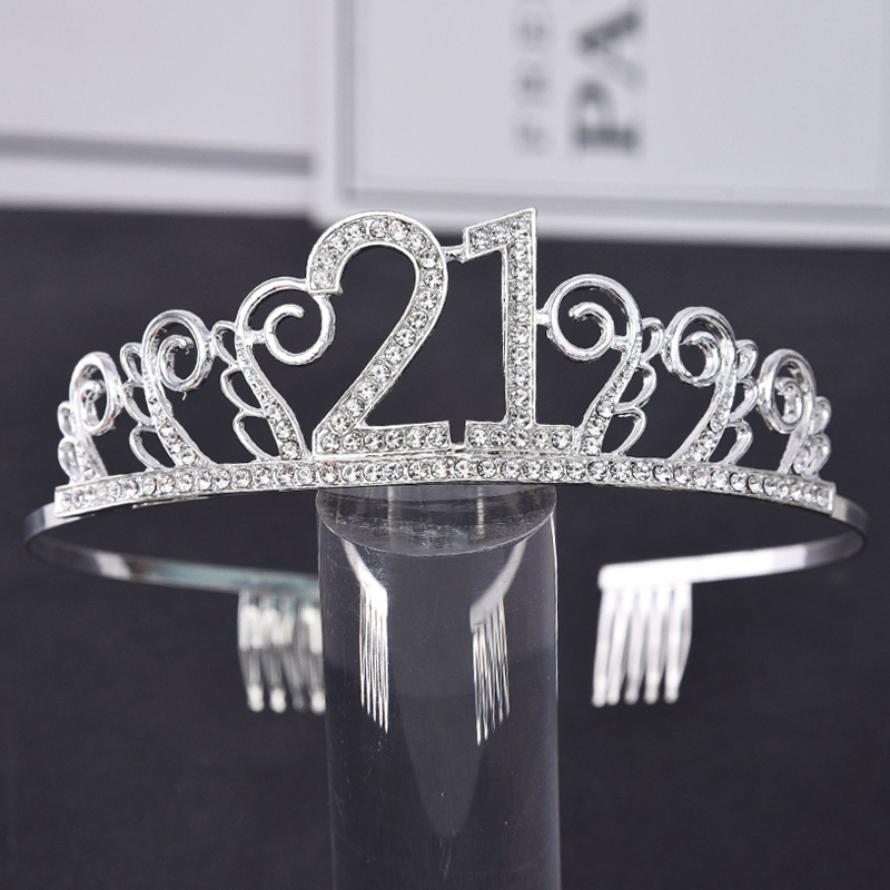 Rhinestone-Studded Adult Birthday Crown Rhinestone-Studded Adult Birthday Crown