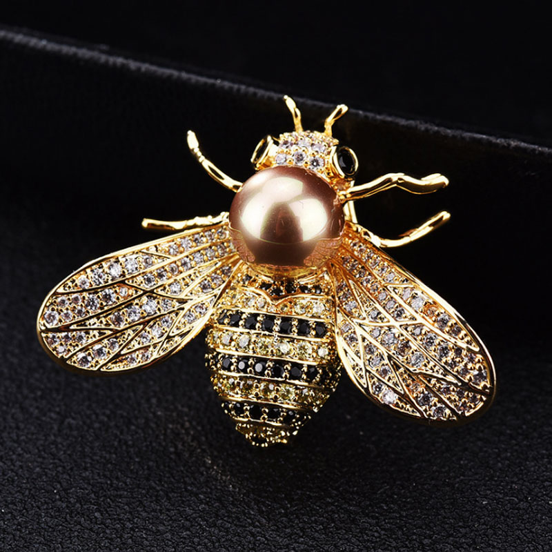 Rhinestone Studded Bee Brooch Rhinestone Studded Bee Brooch