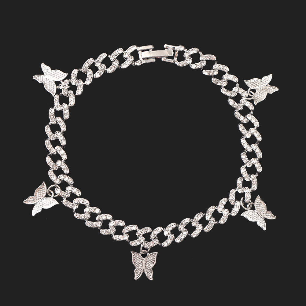 Rhinestone Studded Chain Ankle Bracelet Rhinestone Studded Chain Ankle Bracelet