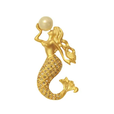 Rhinestone Studded Mermaid Brooch Rhinestone Studded Mermaid Brooch