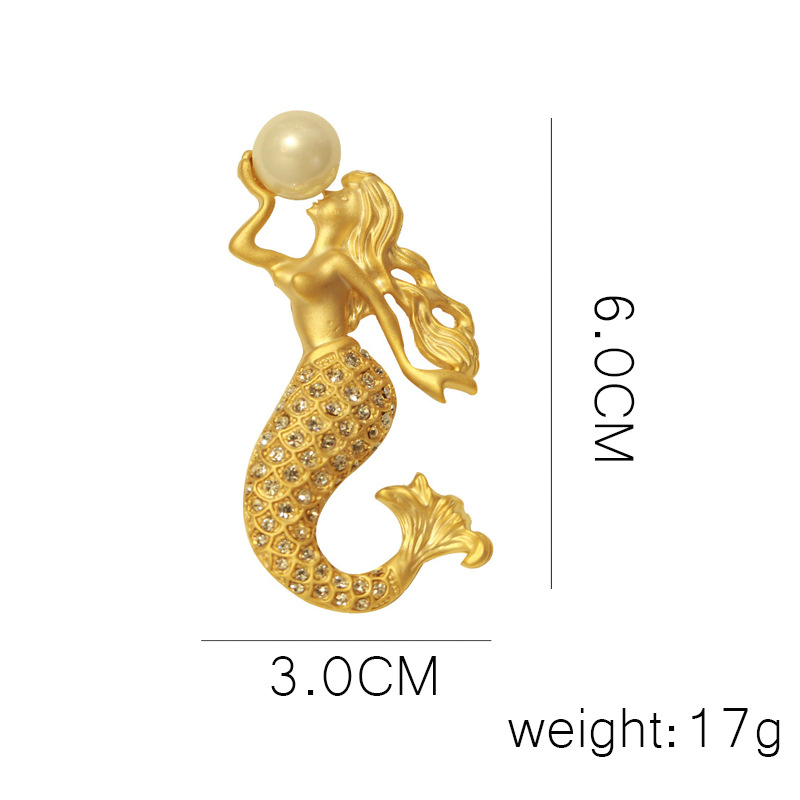 Rhinestone Studded Mermaid Brooch Rhinestone Studded Mermaid Brooch