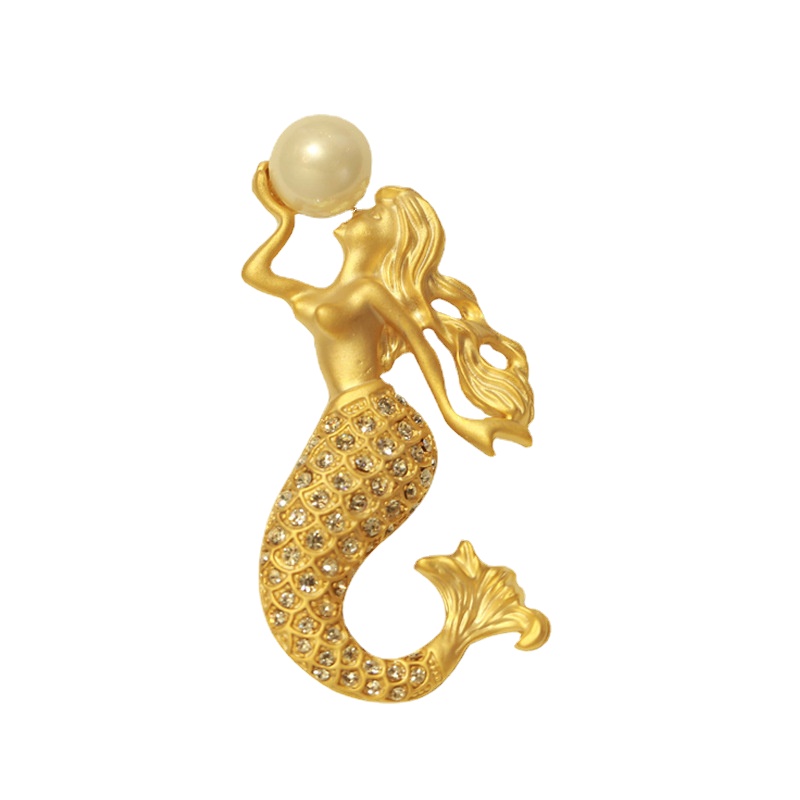 Rhinestone Studded Mermaid Brooch Rhinestone Studded Mermaid Brooch