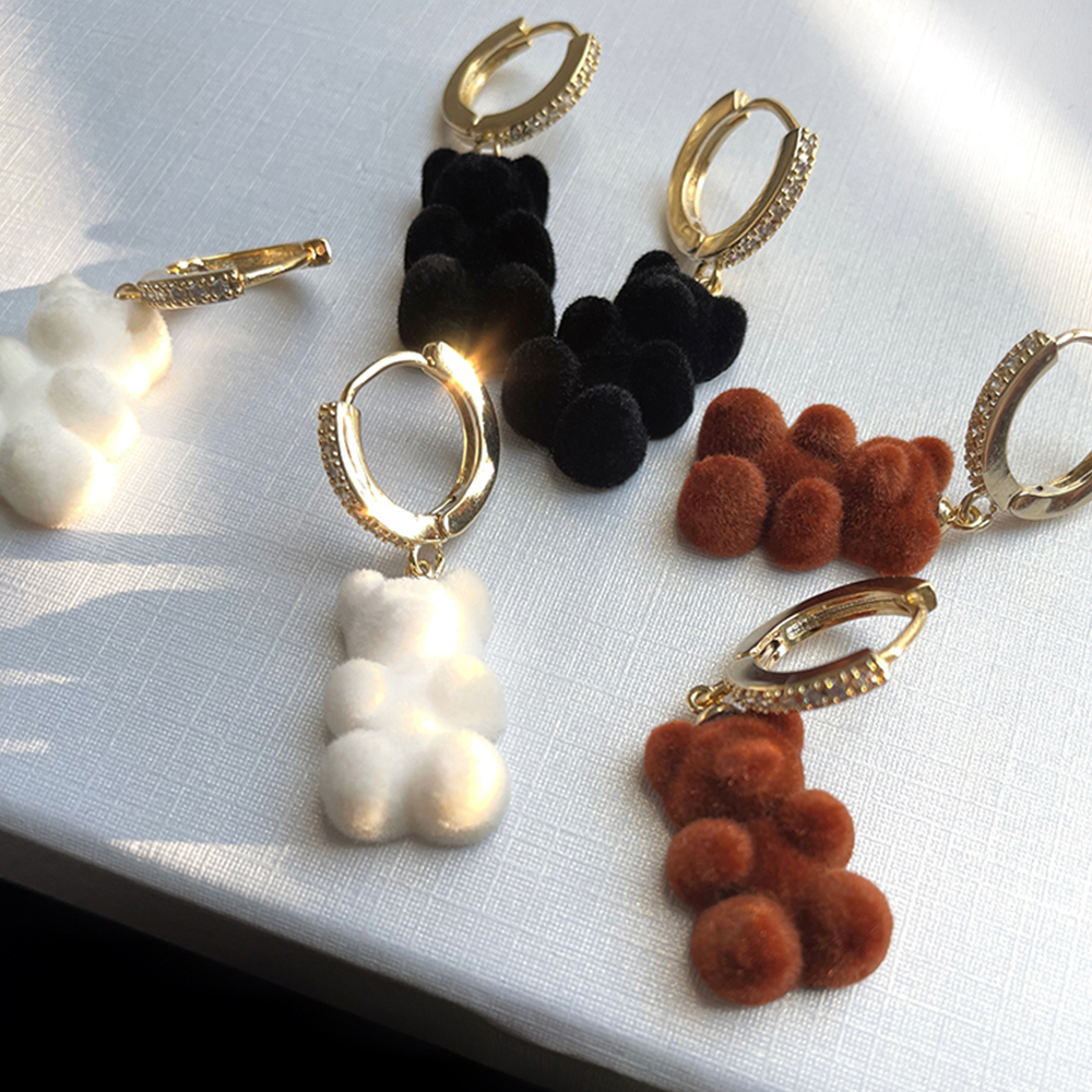 Rhinestone Studded Teddy Bear Earrings Rhinestone Studded Teddy Bear Earrings