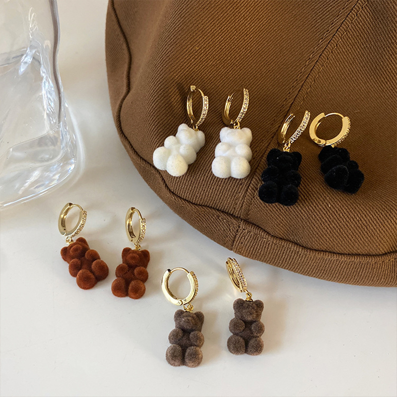 Rhinestone Studded Teddy Bear Earrings Rhinestone Studded Teddy Bear Earrings