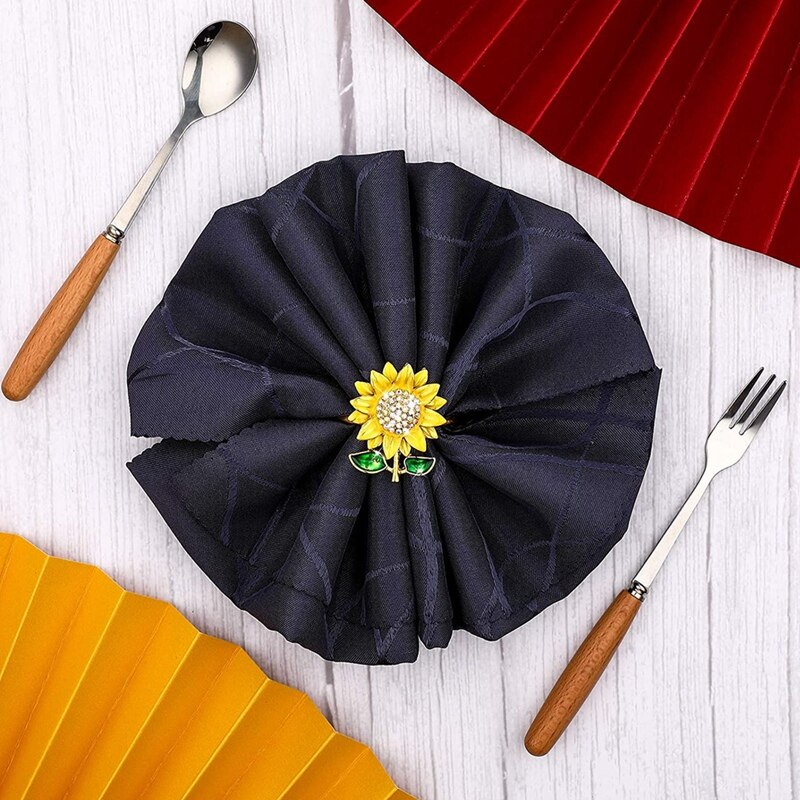 Rhinestone Sunflower Napkin Rings (12pcs) Rhinestone Sunflower Napkin Rings (12pcs)