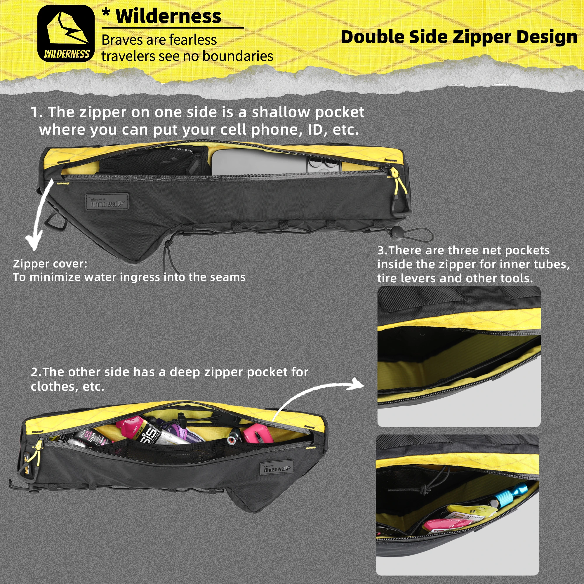 Rhinowalk Bike Frame Bag Water-Resistant Bicycle Triangular Crossbeam Bag For Mtb&Road Gravel Bike With Frame Lengths Rhinowalk Bike Frame Bag Water-Resistant Bicycle Triangular Crossbeam Bag For Mtb&Road Gravel Bike With Frame Lengths