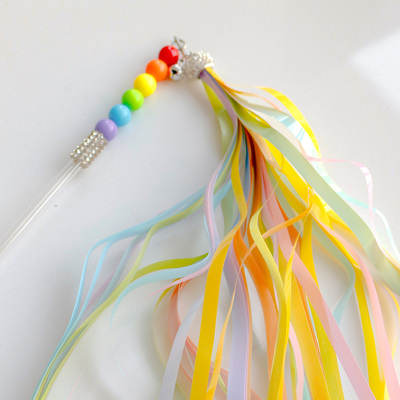 Ribbon Cat Toy with Rainbow Tassel Ribbon Cat Toy with Rainbow Tassel