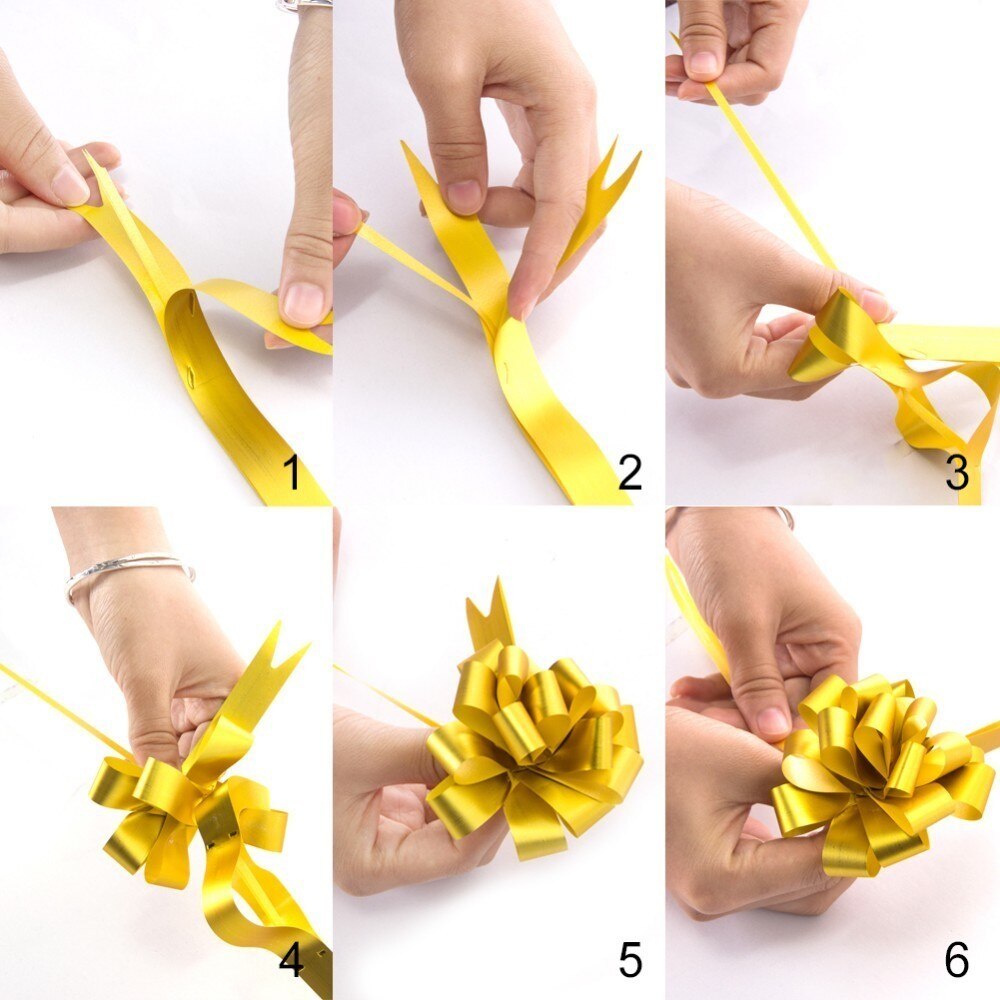 Ribbon Gift Bows Pull Gift Decors (10 Pcs)