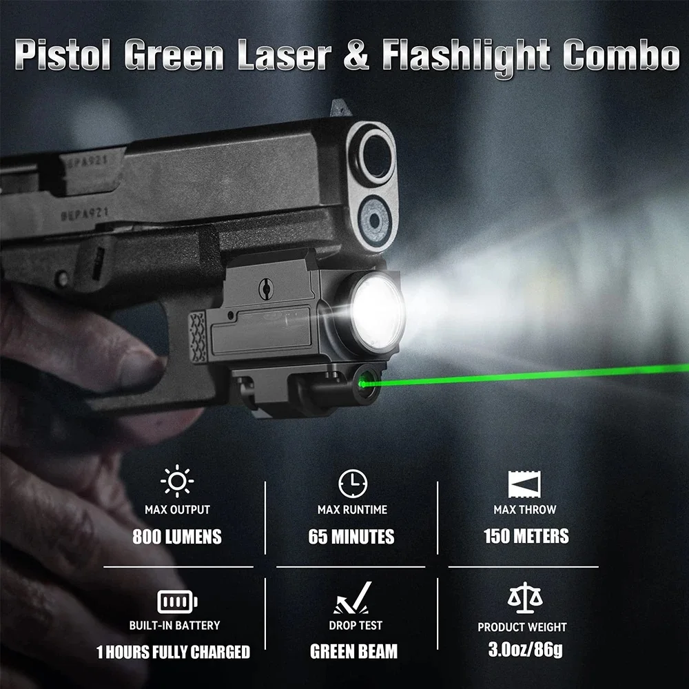 Richfire Green Laser and Flashlight Combo 800 Lumens Weapon Gun Light Compact USB Rechargeable Quick Release Gun Torch Richfire Green Laser and Flashlight Combo 800 Lumens Weapon Gun Light Compact USB Rechargeable Quick Release Gun Torch