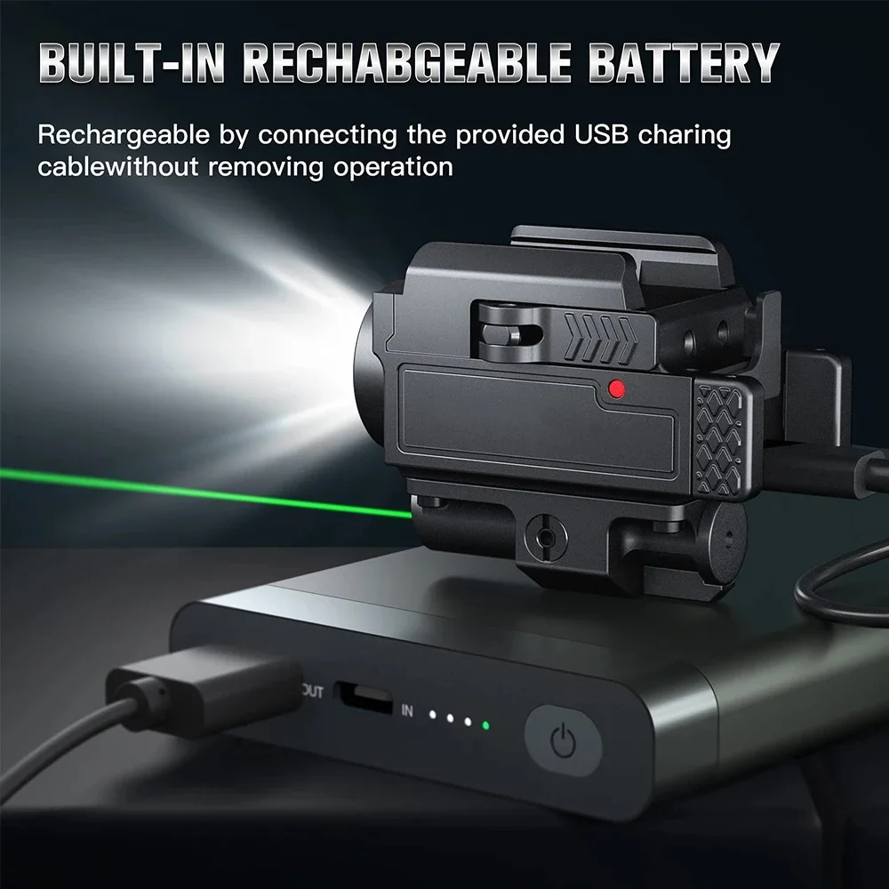 Richfire Green Laser and Flashlight Combo 800 Lumens Weapon Gun Light Compact USB Rechargeable Quick Release Gun Torch Richfire Green Laser and Flashlight Combo 800 Lumens Weapon Gun Light Compact USB Rechargeable Quick Release Gun Torch