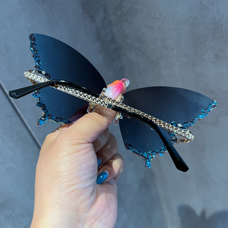 Rimless Butterfly Shape Sunglasses