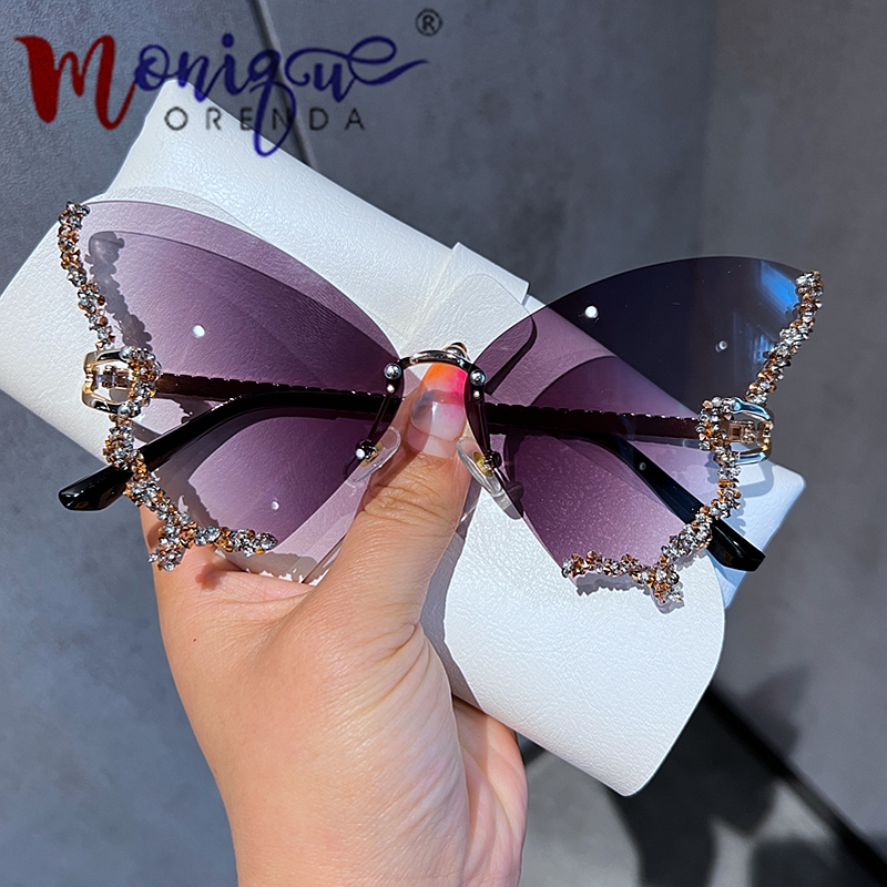Rimless Butterfly Shape Sunglasses
