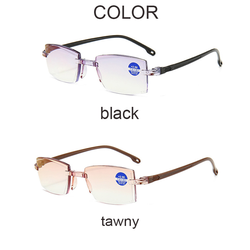 Rimless Reading Glasses Anti Blue Light Bifocal Far Near Magnification Eyewear Presbyopic Glasses Rimless Reading Glasses Anti Blue Light Bifocal Far Near Magnification Eyewear Presbyopic Glasses