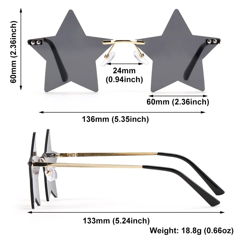 Rimless Star Shaped Sunglasses