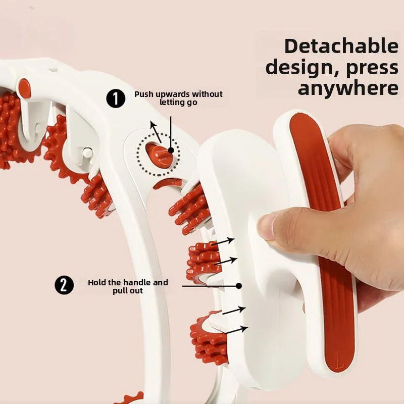 Ring Leg Massager with 14 Soft Rubber Rollers for Full Body Neck Shoulder Abdominal Anti Cellulite Slimming Muscle