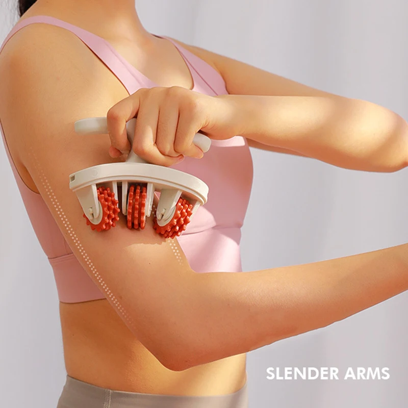 Ring Leg Massager with 14 Soft Rubber Rollers for Full Body Neck Shoulder Abdominal Anti Cellulite Slimming Muscle