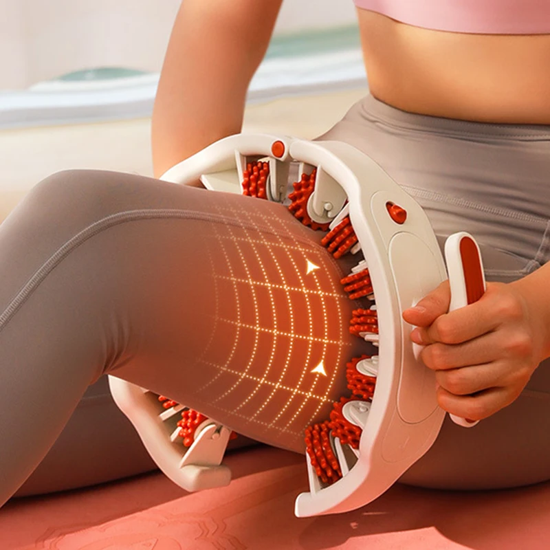 Ring Leg Massager with 14 Soft Rubber Rollers for Full Body Neck Shoulder Abdominal Anti Cellulite Slimming Muscle