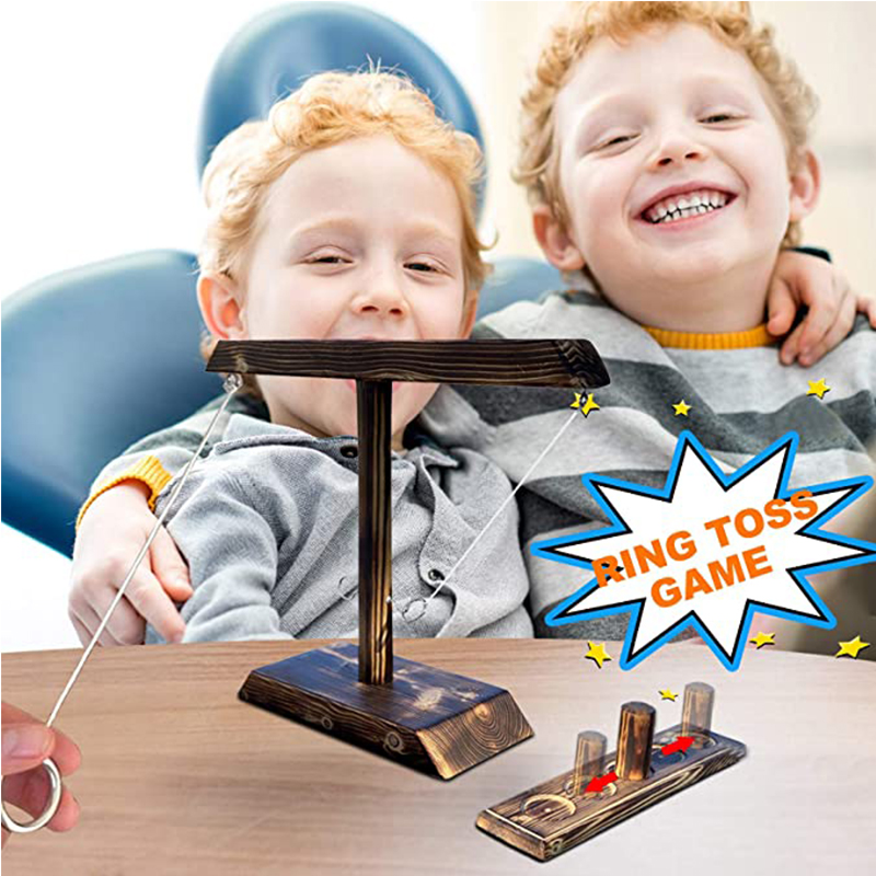 Ring Toss Game Party Toys Drinking Game Toy Wooden Ring Toss Hooks Fast Paced Interactive Game for Bars Home Board