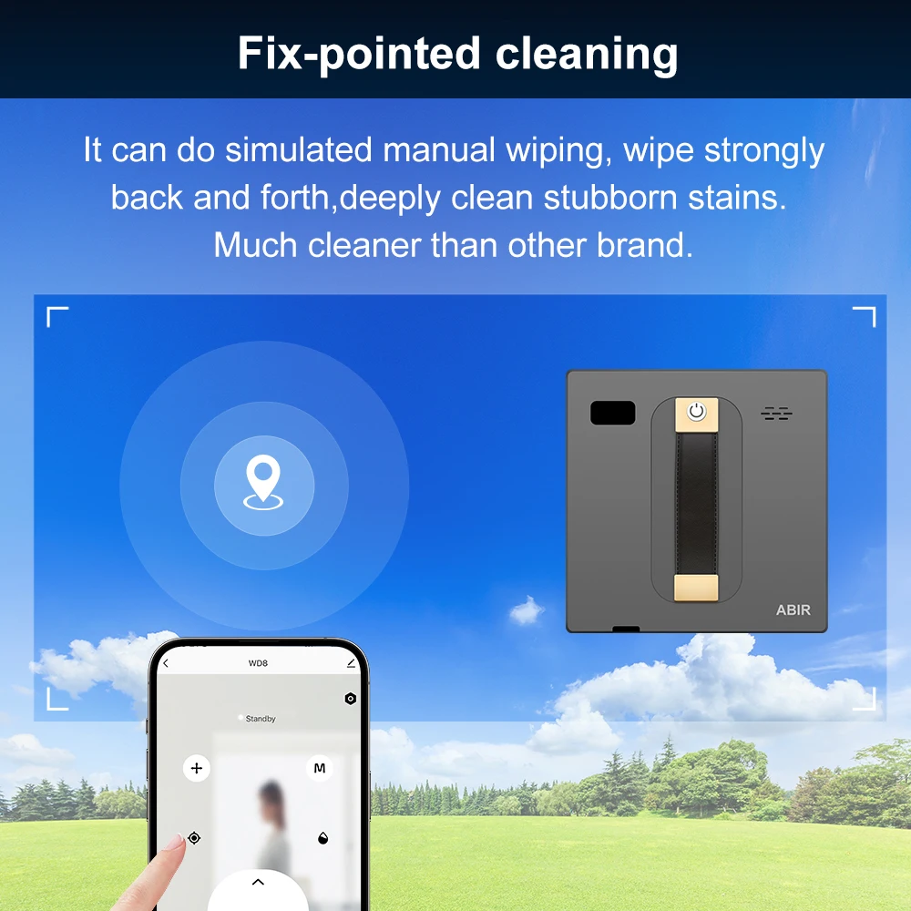 Robot Window Vacuum Cleaner,Dual Water Spray,Laser Sensor,Smart Home Glass Wall Wet Dry Cleaning ,APP&Remote Control